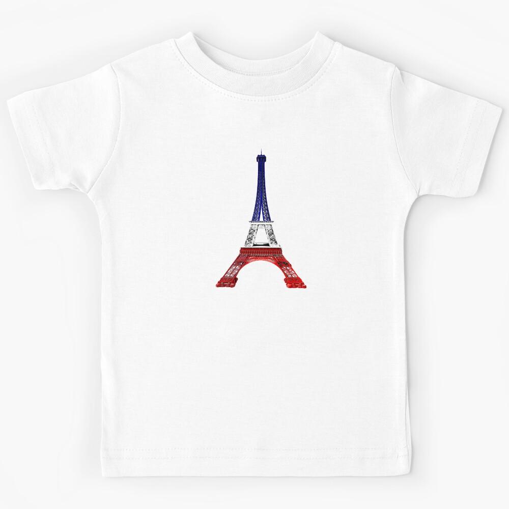 Eiffel Tower - Blue, White & Red - Tour Eiffel  - Bleu, Blanc et Rouge Kids T-Shirt 140