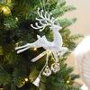 Zlatý Stříbrný Sob PVC Elk Přívěsek na vánoční stromeček Ornament Roztomilý jelen se zvonkem DIY vánoční dekorace Dětský dárek Navidad Noel