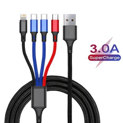4 w 1/ 3 w 1 Micro USB typu C Szybki kabel ładujący 3A Szybkie ładowanie telefonu Kabel danych dla iPhone'a 15 14 Xiaomi Huawei USB C