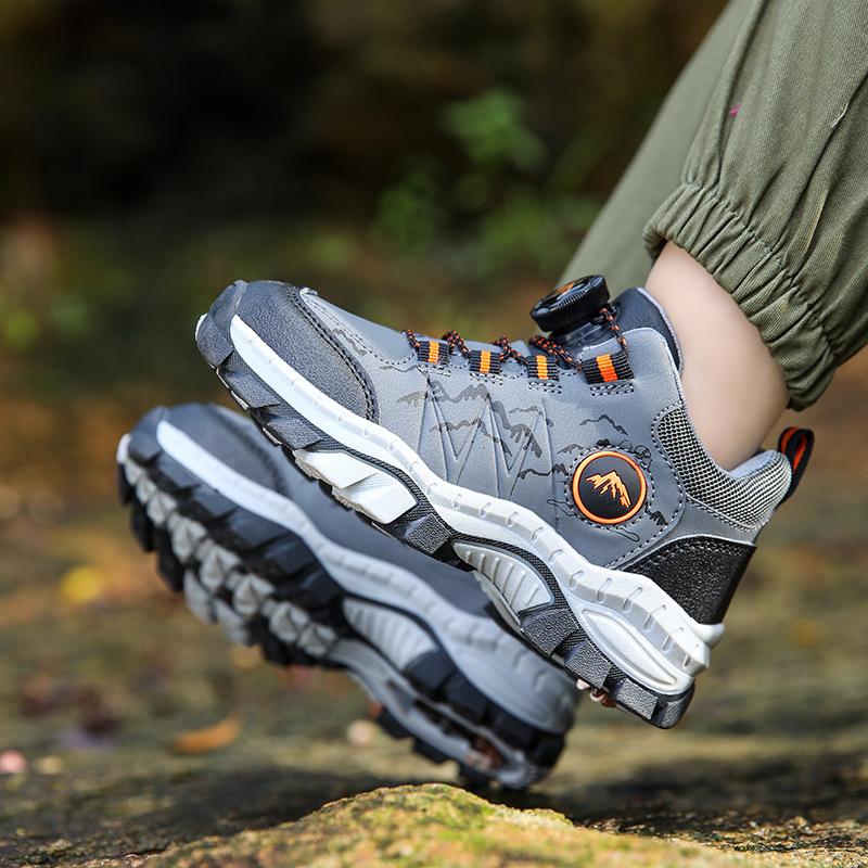 Autumn and winter mountaineering shoes waterproof men's and children's shoes girls non-slip sports shoes leather surface wear-resistant outdoor