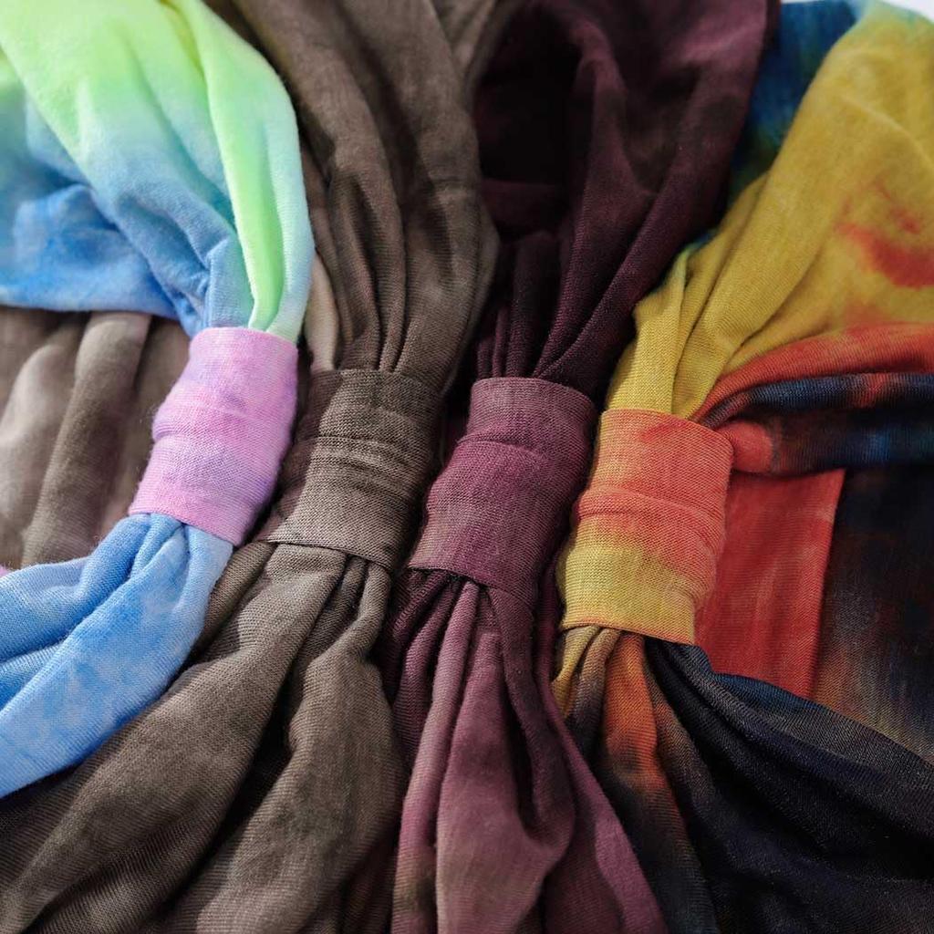 Tie Dye Headbands for Women Wide Turban Headwrap Knotted Vintage Hairbands Cotton Bandanas Bandage Headscarf Hair Accessories