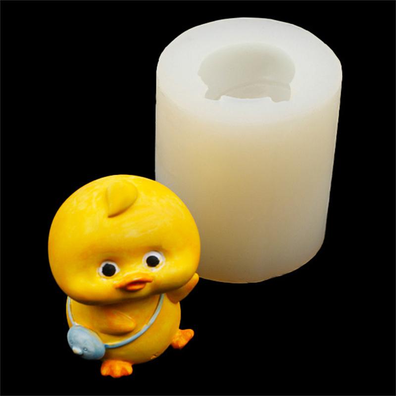 Cartoon Three-Dimensional Duckling Scented Candle Plaster Silicone Mold Decoration Chocolate Ice Cake Decoration Silicone