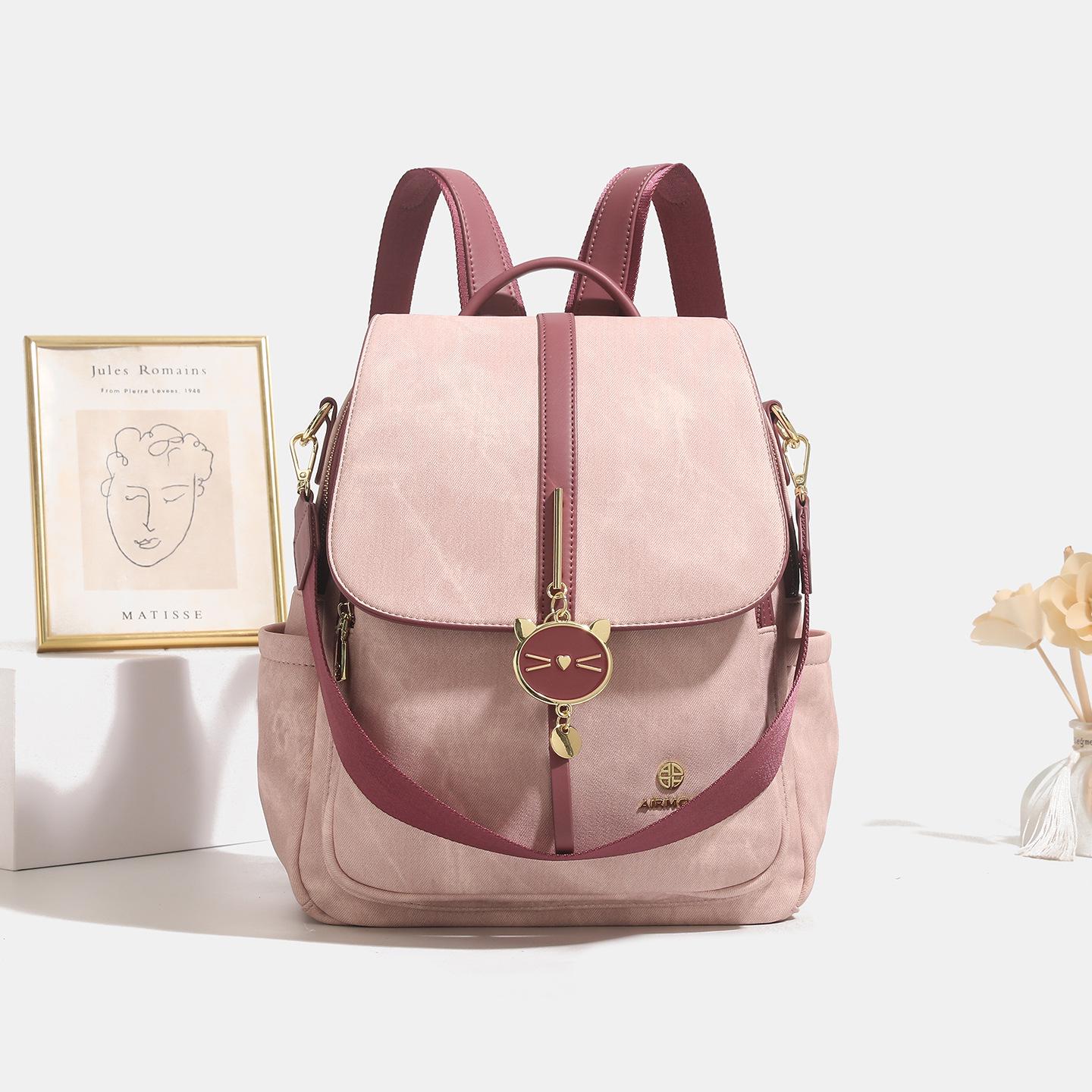

CAHSYH&LDNK 2025 Women s Fashion Lightweight Large-Capacity Travel Backpack цвітіння вишні, рожевий колір