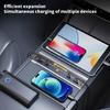 Fast Charging USB Hub with Sliding Lid Multiple Port Dock Console Multiport Charger Simple Installs for Car Model 3
