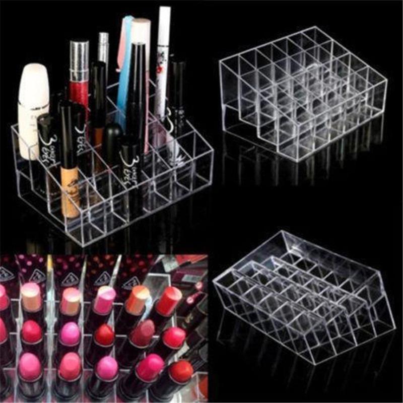 40 Lattice Transparent Makeup Display Rack Lipstick Stand Rack Cosmetic Organizer Holder Cosmetic Jewelry Box Holder