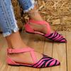 Summer Shoes for Women 2024 New Pionted Toe Ankle Strap Flat Sandals for Women Dress Office Ladies Sandals Casual Low Heel Shoes