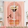 2pcs 2D Flat Printing Drapes Espresso Martini Cocktail Drink Polyester Without Electricity Festive Holiday Use for Outdoor