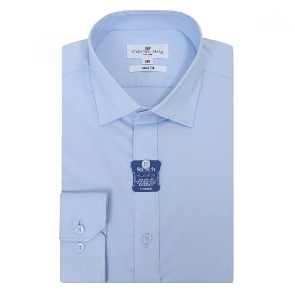 Countess Mara Slim Fit Long Sleeve Shirt Solid Blue Cdhz1b5355b0 95