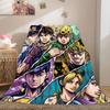 JoJo's Bizarre Adventure Beautiful Flannel Blanket, Printed Cartoon Design for Home Decor, Warm Sofa Bedding, Travel Throw_LIAN