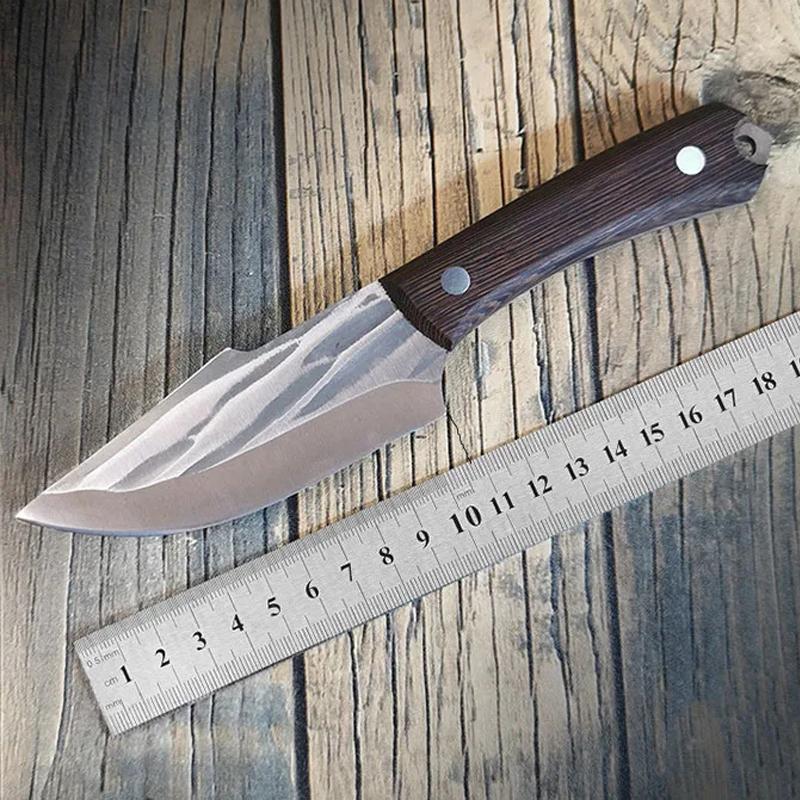 Kitchen Knife Stainless Steel Boning Knife Handmade Forged Pocket Knife Fishing Meat Cleaver Butcher with Sheath