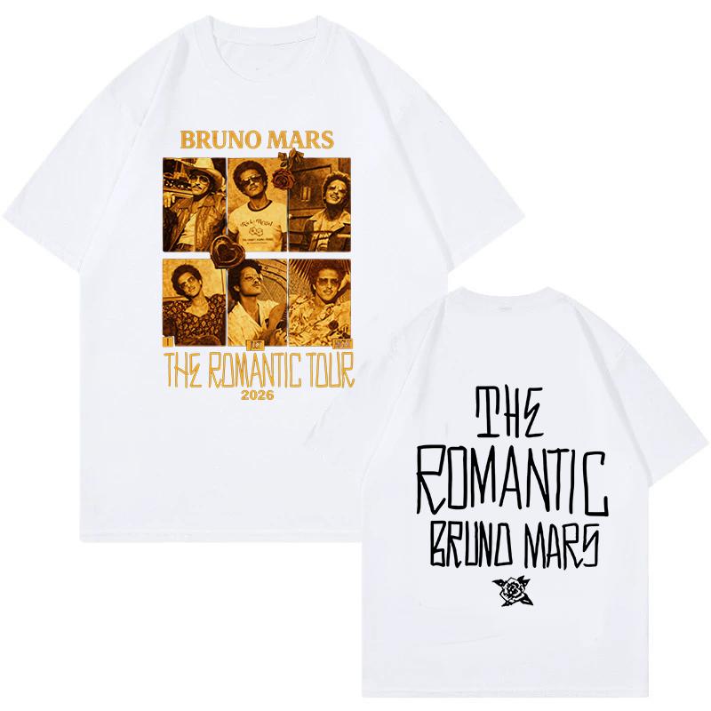 Bruno Mars Print Vintage Tshirt The RoUnisextic Tour 2026 Graphic T Shirt Unisex Women Fashion Short Sleeve Tshirt Clothes