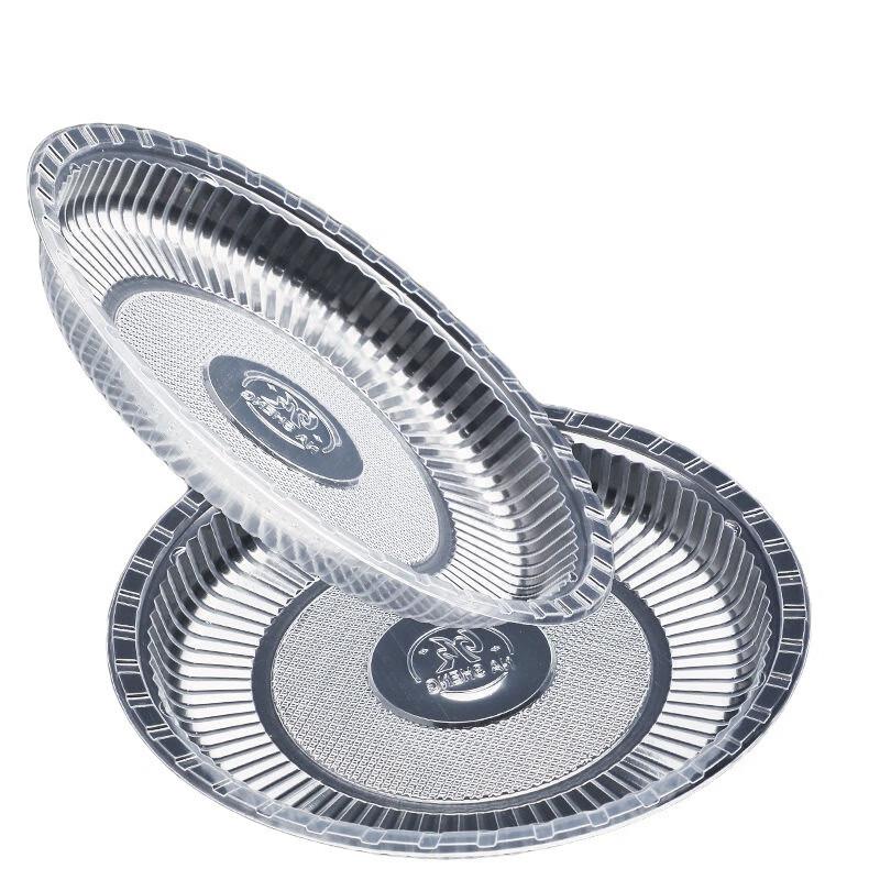 Disposable Clear Plastic Round Plates, 9-inch (22cm), Bulk Pack