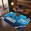 Cristiano Ronaldo Custom Crystal Velvet Rug, Personalized Name Text Print, Football Logo Soft Non‑Slip Floor Mat Home Decor Gift