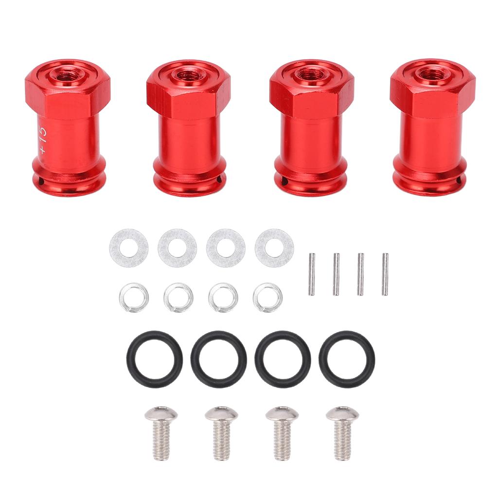 4 Stück 12mm RC Aluminium Radmitnehmer 15mm Versatz Verlängerung Sechskantmitnehmer Adapter Kupplung für TRAXXAS