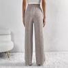 2025 Damen Lockerer Elastischer Bund Gerippstrick Gerade Bein Hose