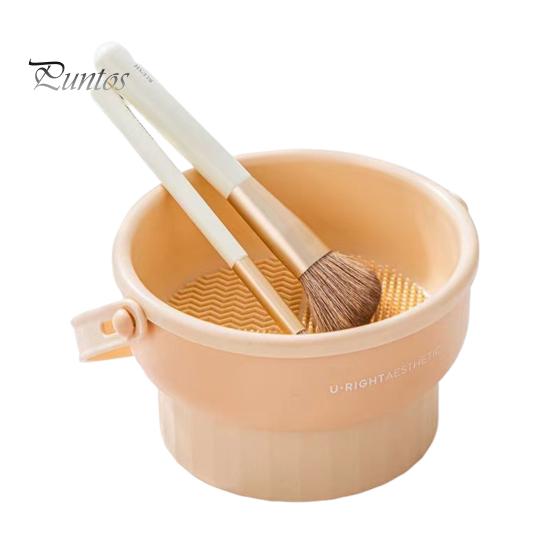 

Силиконовая подставка для чистки кистей для макияжа, подставка для хранения, многоразовые косметические кисти, портативный инструмент для чистки, коврик для чистки кистей для макияжа, чаша бежевый