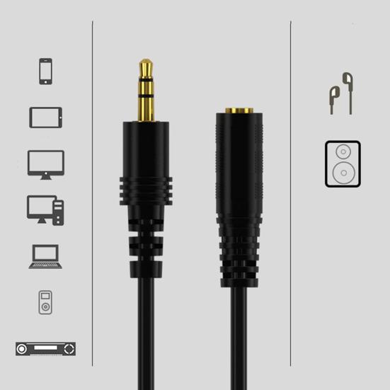 Audio Cable Anti-interference Stable Transmission High-Performance Plug Play Stereo Sound Audio Transfer 3.5mm Male to Female Audio Extension Cable
