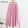 Prairie Chic Frühling Sommer Damen Baumwollrock Elastischer Bund Blumenprint Süßer Rock Vintage Baumwolle Eleganter Damen Midi Rock