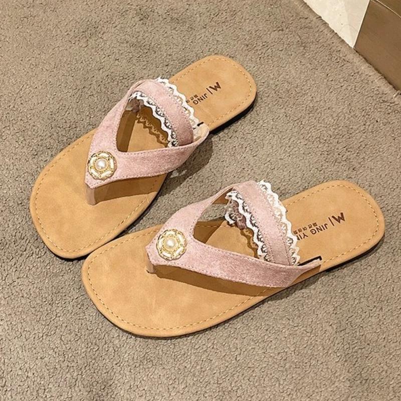 Fashion Women Flip Flops Flats Slippers Fashion Clip Toe Shoes Summer Sandals 2025 Casual Trend Beach Woman Slides Mujer De Zapatillas