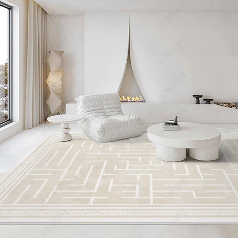 Tappeto Grande Semplice Stile Crema per Soggiorno e Camera da Letto Preferito dai Bambini Tappetini Antiscivolo Creano un'Atmosfera Calda e Accogliente