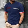 Maglietta da uomo con stampa a righe 3D, estiva, alla moda, stile hip hop, stile streetwear, casual, con scollo a V, oversize.