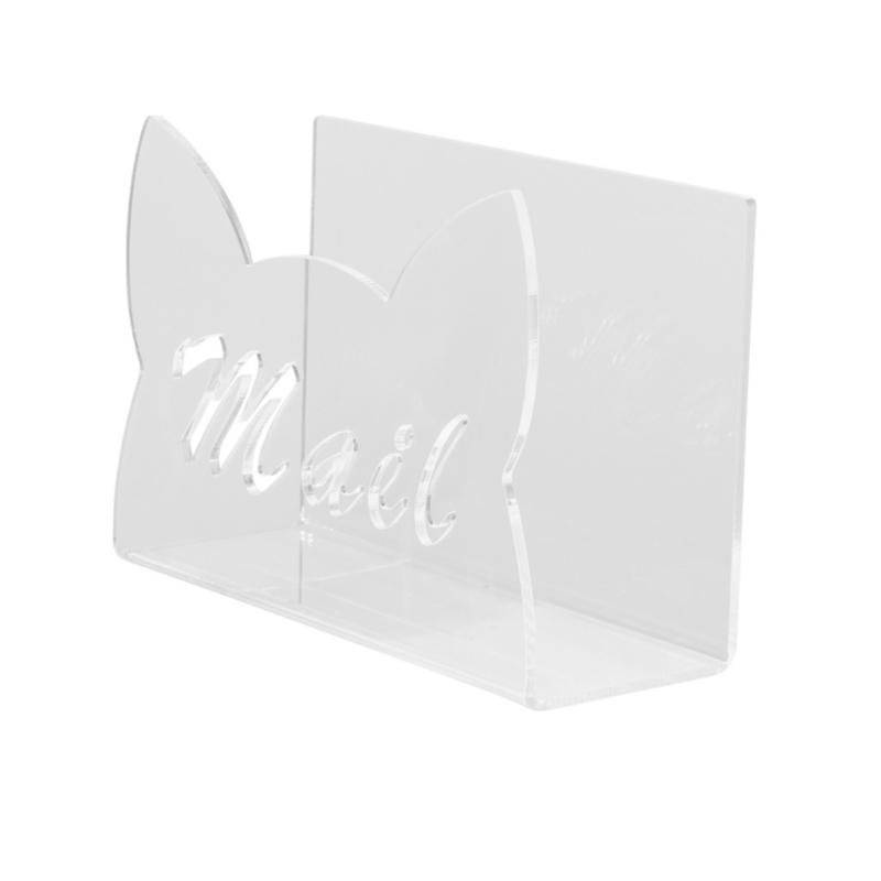 Transparent Acrylic Desktop Letter Organizer For Office Home Clear Paperworks Storage Rack for Folders Books Bill