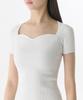 MUSINSA STANDARD WOMAN Women'S Slim Heart Neck Short Sleeve Knit [White]