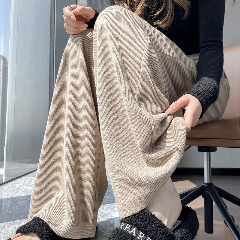 Han Du Yi She Women s High-Waist Wide-Leg Casual Pants L