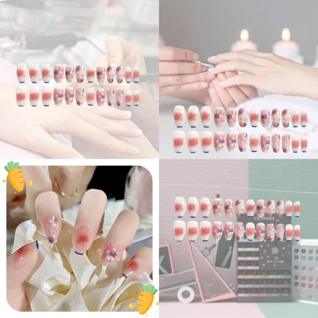 Wearable Nail Sticker Flower Rendering Wearable Nail Piece Nail Piece Removable Nail Sticker Piece Finished Y21