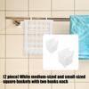 Pack of 2 White Iron Wire Storage Baskets With Double Hook For Versatile Home Organization In Kitchen Bathroom Office