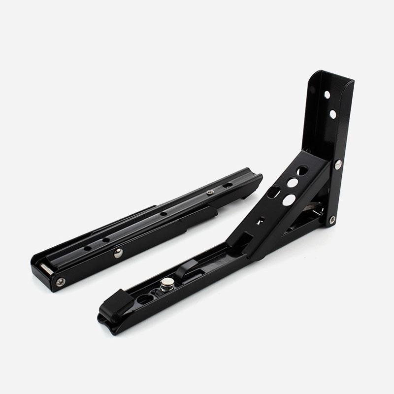 2-pack 8-20 tum Svart Triangel Vikbart Vinkeljärn Justerbart Väggmonterat Hållbart Bärande Hyllkonsol DIY Hem Bord Bänk