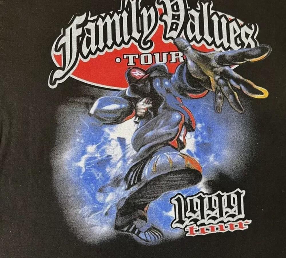 

Vintage Limp Bizkit 1999 Family Values Cotton Black Full Size Unisex Shirt repri 4XL