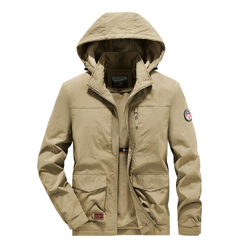 Fleece Thickened CottonPadded Jacket Jacket Outdoor Windproof And Waterproof Jacket Men'S Medium And Long Mountaineering Suit
