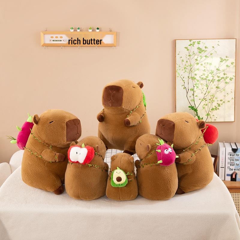 Fruit Plush Capybara Pull String Toy