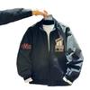 Men’s Trendy Korean Style Embroidered Flight Jacket - Autumn/Winter Fashion