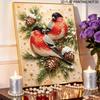 DIY Pearl Bead Painting Kit Winter Birds Festive Stress Relief Craft Frameless 3D Canvas Art for Adults Home Decoration Gift