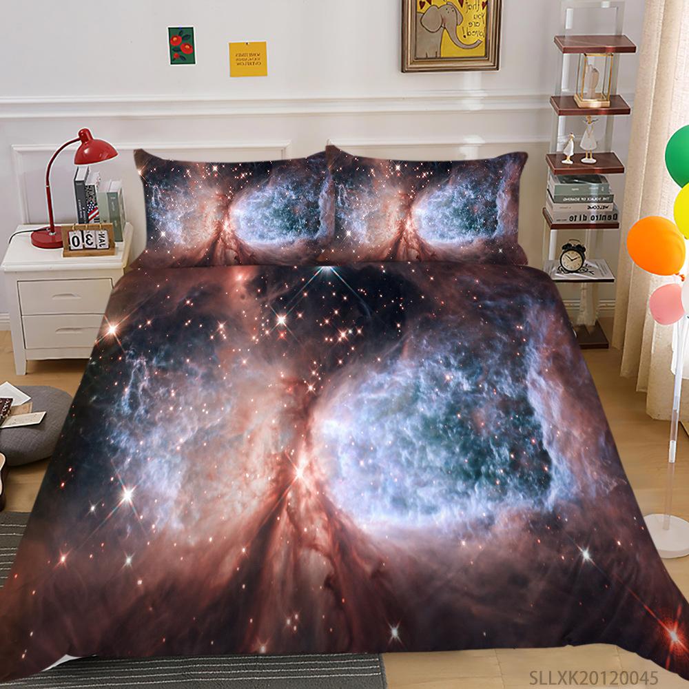 Universe Planet Series Polyester Quilt Cover Pillowcase Two or Three Piece Set Digital Printing