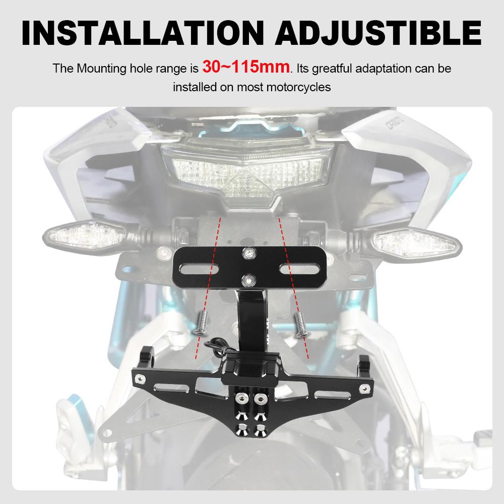 Universeller Motorrad-Kennzeichenhalter Mit Licht Für Kennzeichen FÜR DUCATI MONSTER1200 SCRAMBLER HYPERMOTARD821 MONSTER 600