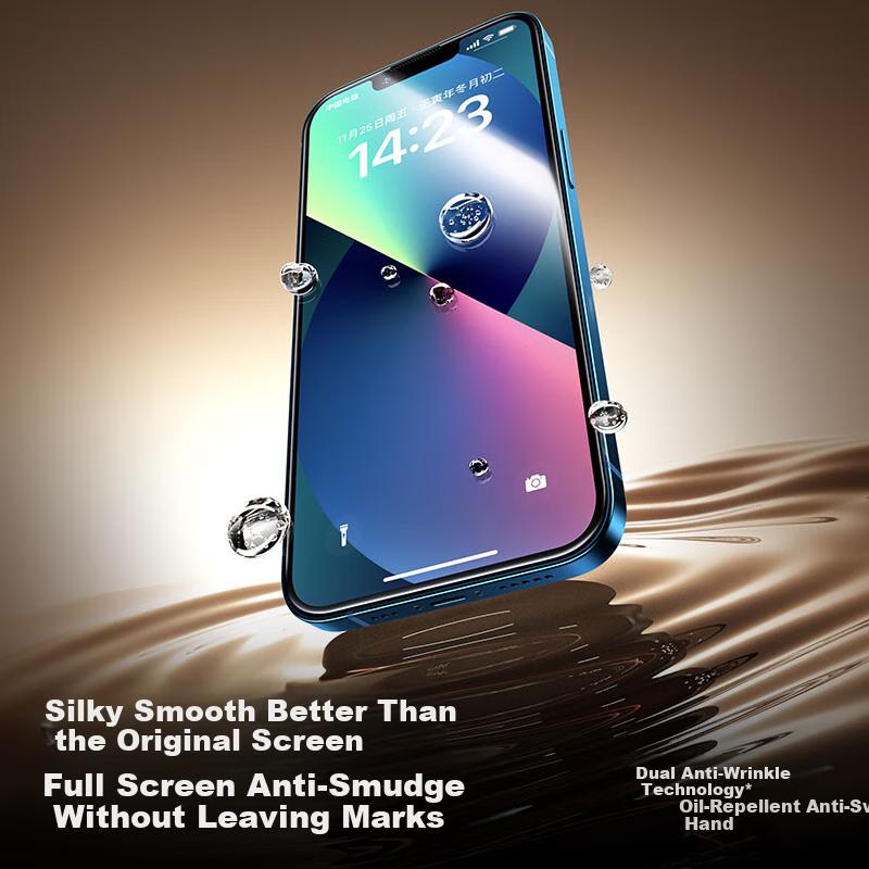Tempered Glass Screen Protector for IPhone 14/13/13pro/16e, Full Coverage HD Anti-Explosion Quick Installation Bubble-Free Dust-Free 2-Pack