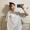 Summer Korean version of the new simple and loose medium and long BF style bear print short-sleeved T-shirt top female student