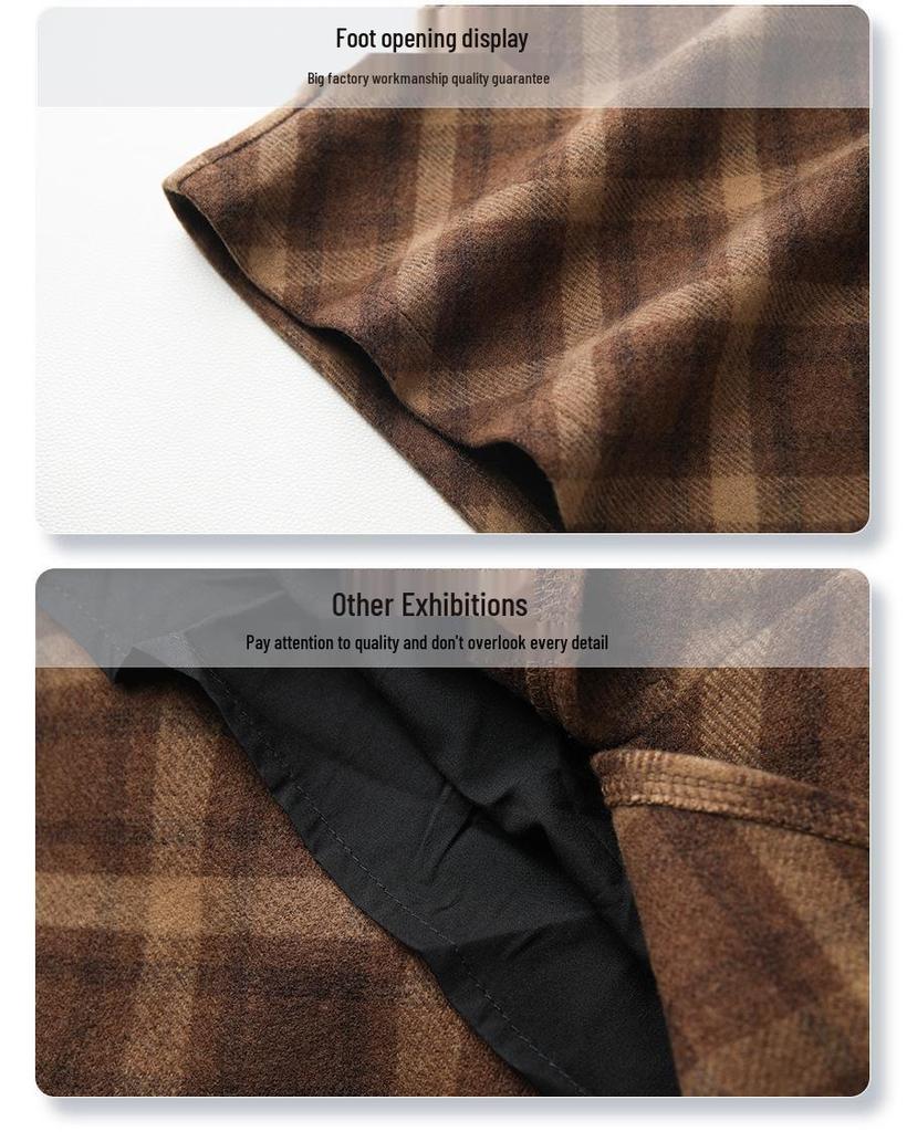 High-Waisted Plaid Tweed Pencil Skirt for Women - Slimming Mid-Length Bodycon, Autumn & Winter 2024 Collection