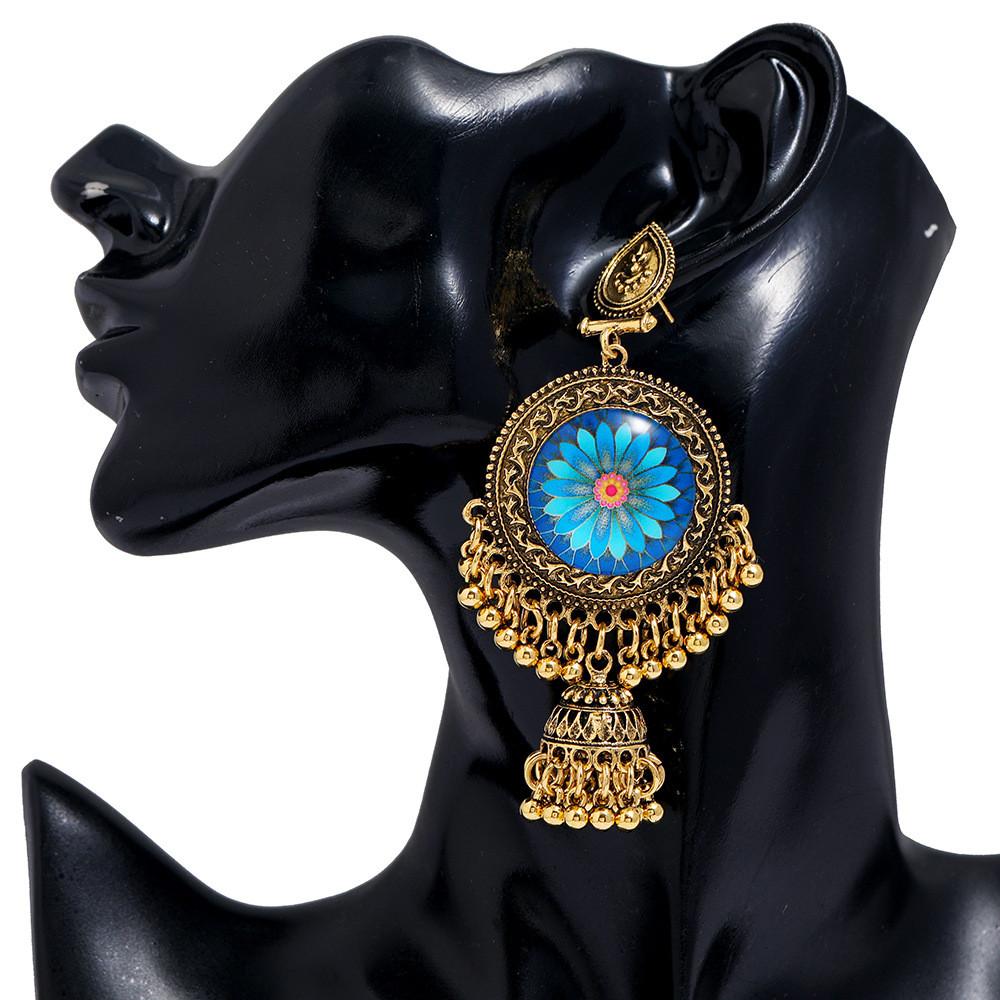 Style Simulation Ethnic Gemstone Decoration Women Necklace And Set Earring