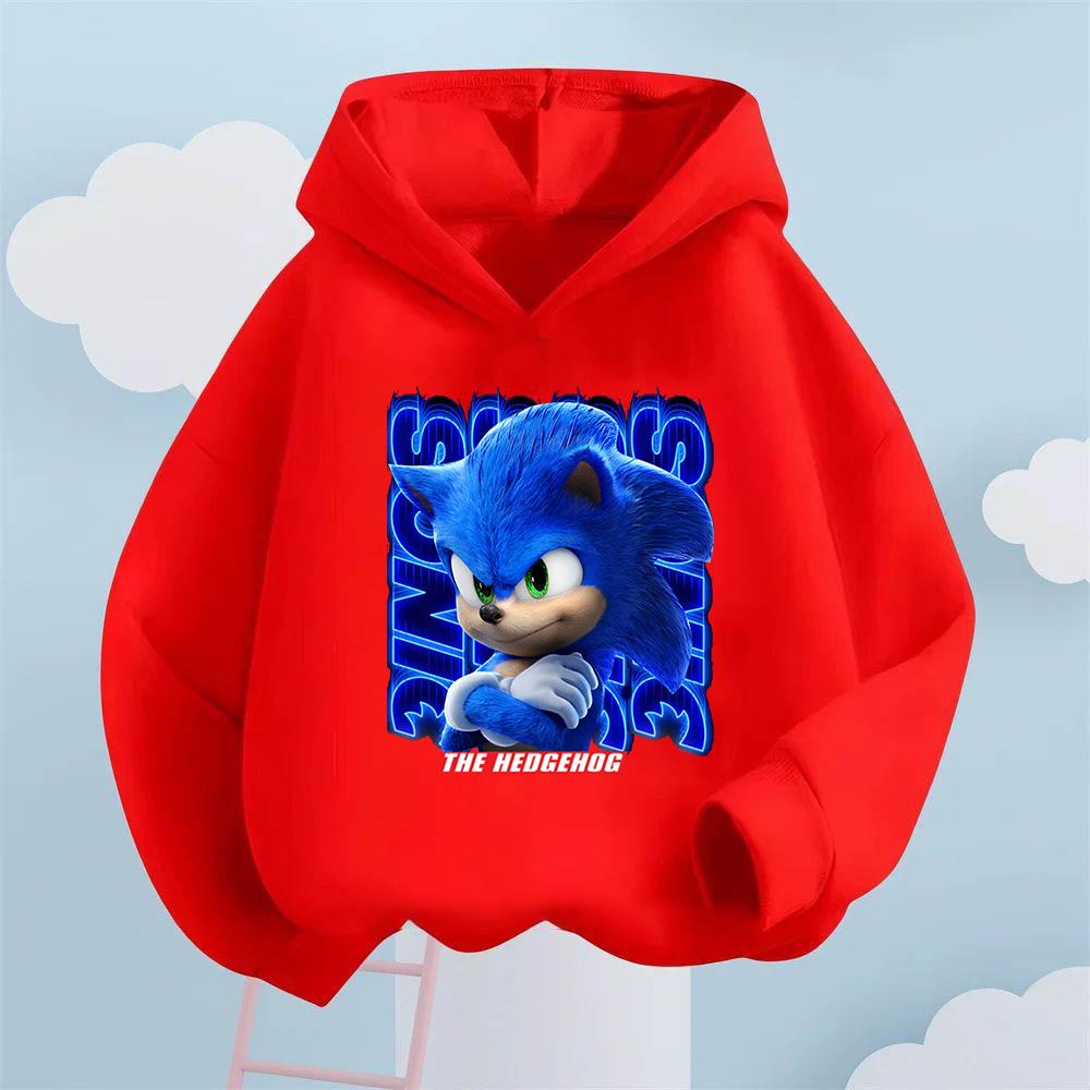 Full of Trendy Coolness! Sonic Dynamic Printed Kids' Hoodie, Let Children Become Energetic Street Cute and Cool Fashionistas