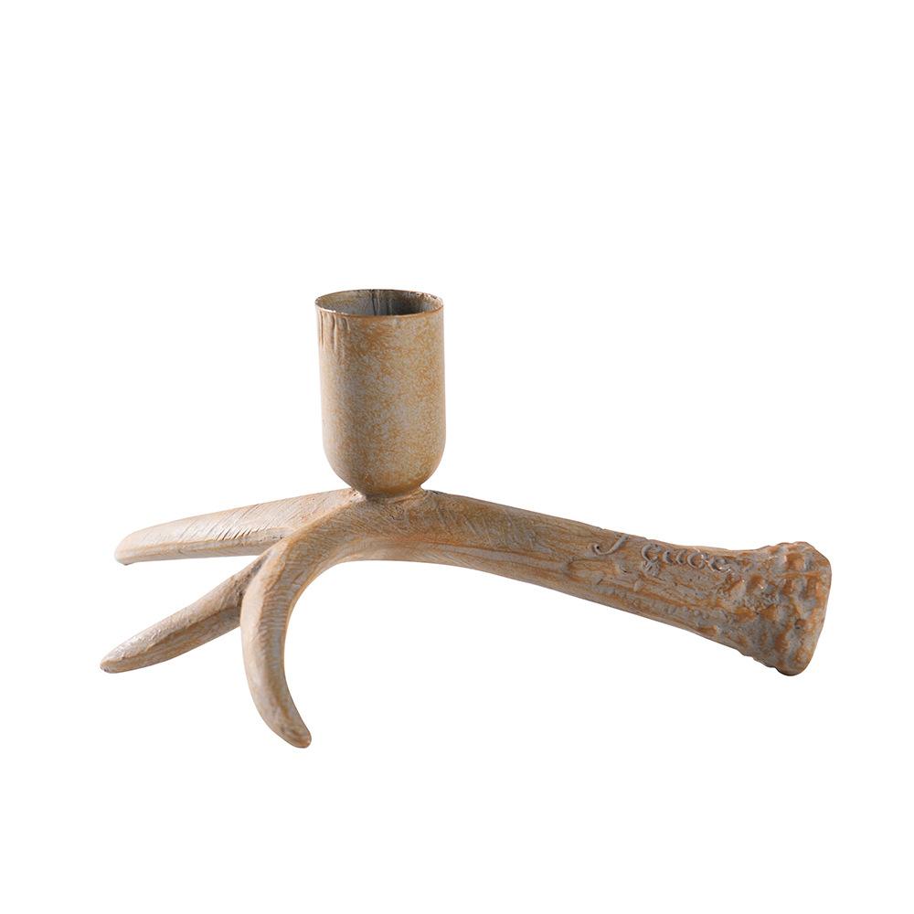 Nuevo Producto Adornos Candelabro Astas Retro Animales Hogar Candelabro de Escritorio Hogar Artesanías Decorativas de Resina
