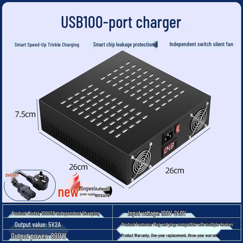 Multi-Port USB Charger: 10/20/30/40 Ports for Android - Universal School Charging Station