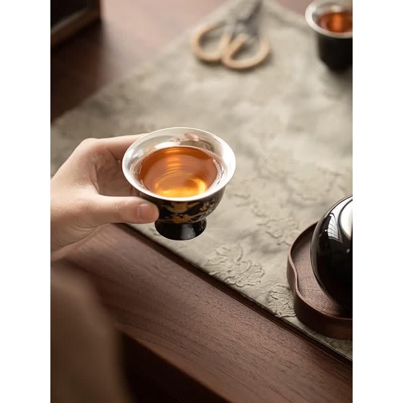 Sui's Gilt Silver Stainless Steel Gongfu Tea Set