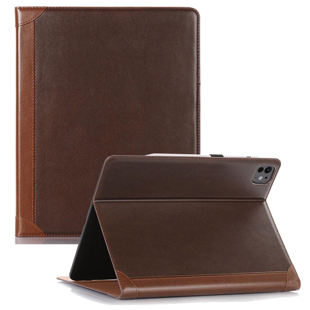 For iPad Pro 11 (2024) Case Leather Folio Book Stand Tablet Cover with Auto Sleep/Wake