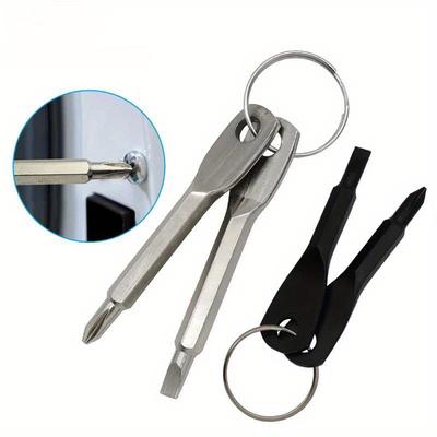 Tragbarer Kreuzschlitzschraubendreher mit Schlüsselring, Mini-Taschenreparaturwerkzeug, Gadget
