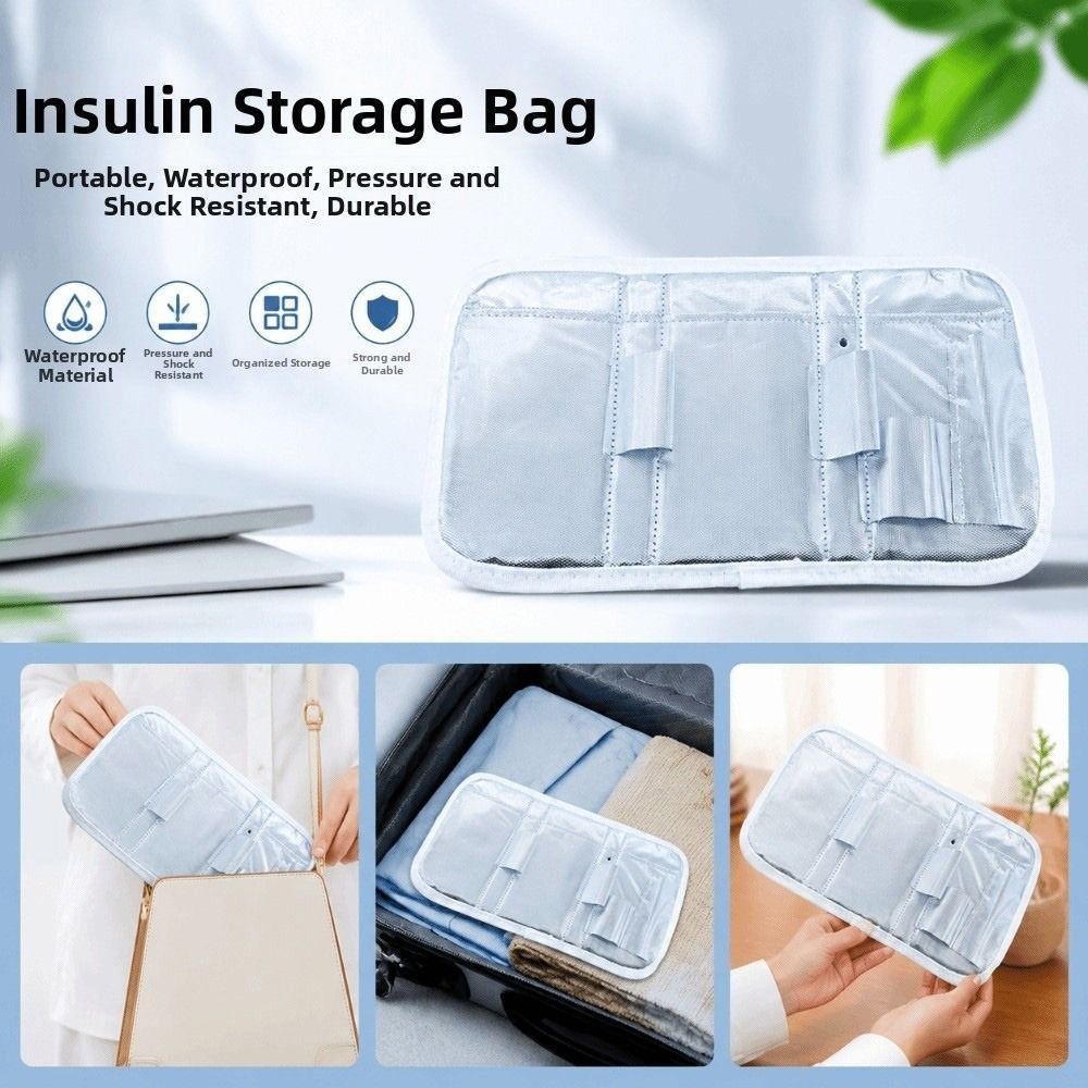 Aluminum Foil Insulin Cooling Bag Foldable Insulin Cooler Durable Medicine Storage Bags  Outdoor