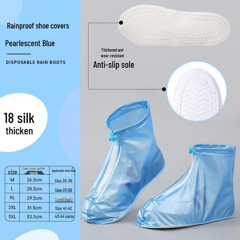 

Thickened Waterproof Transparent PVC Unisex Shoe Covers - Anti-slip, Disposable, Wear-resistant for Rainy Days L [Fits size 37-38 shoes] Adult
